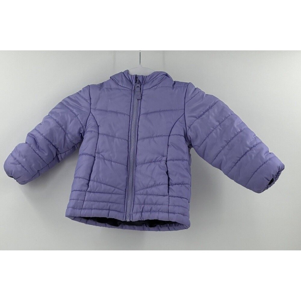 OshKosh B’gosh Girls Purple Hooded Puffer Jacket Size 2T